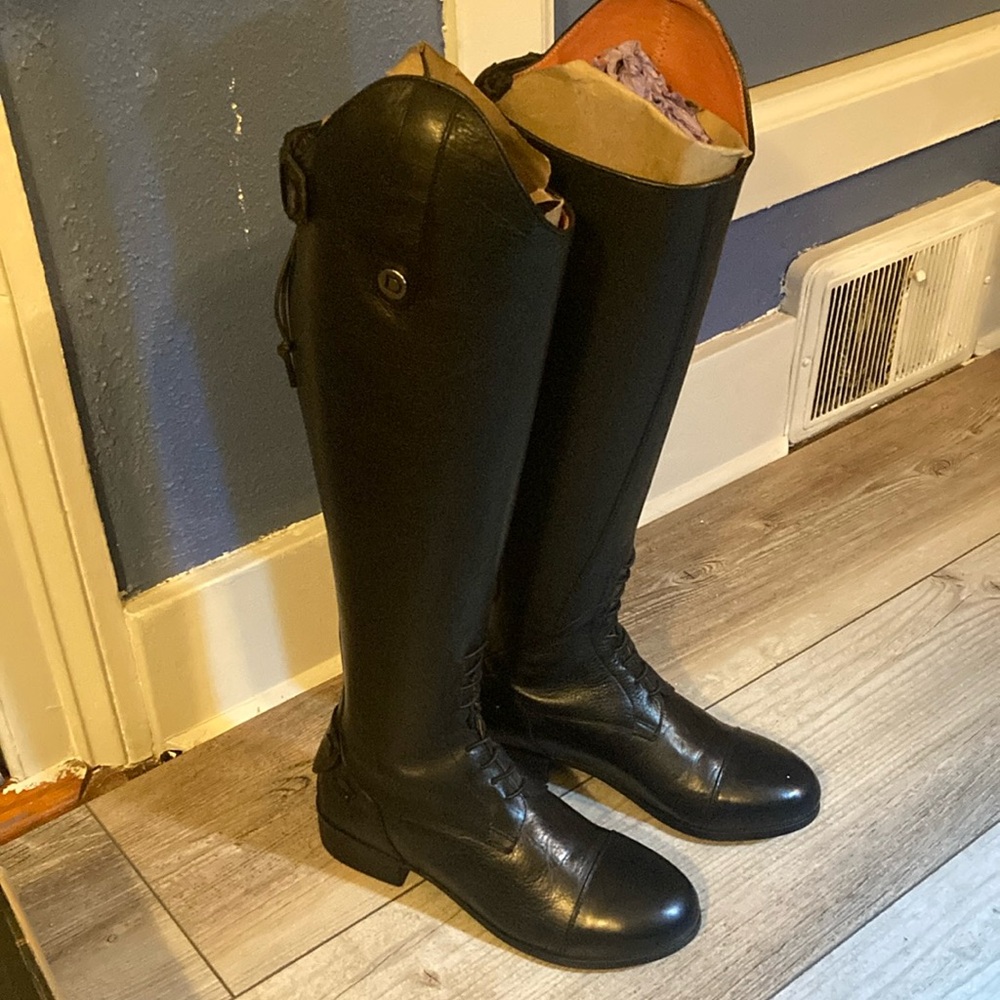Ladies black field boots